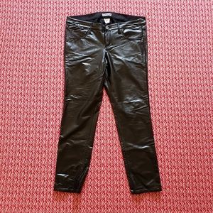 Black Faux Vinyl Skinny Pants - Size 16